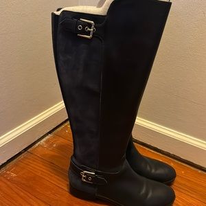 Marc Fisher Navy all over  100% leather and suede riding boot.